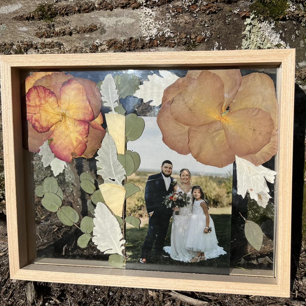 Custom 8x8 Pressed Wedding Flower Frame