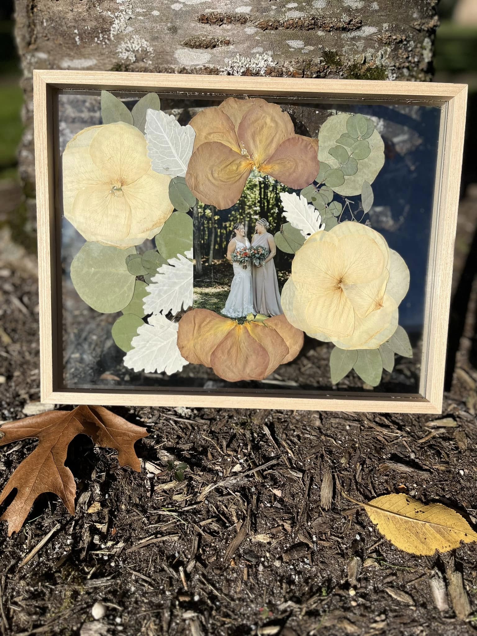 Custom 8x8 Pressed Wedding Flower Frame