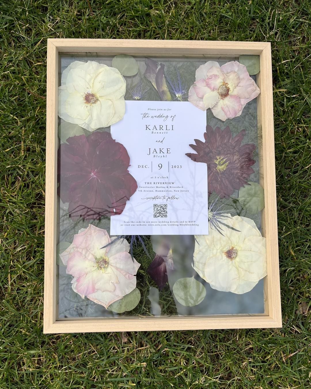 Wedding Bouquet Pressed Frame
